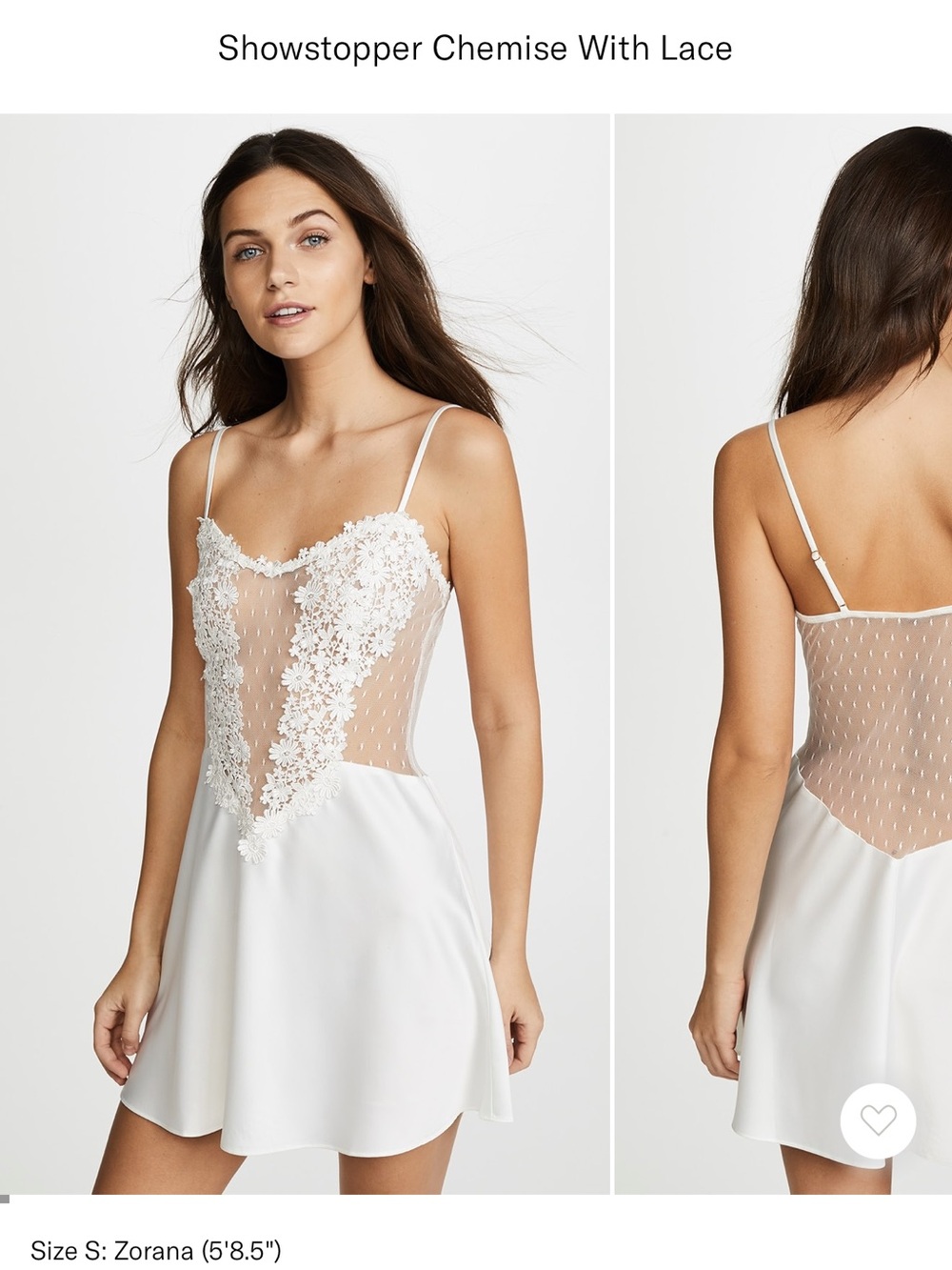 Flora Nikrooz White Lace Appliqué Chemise
